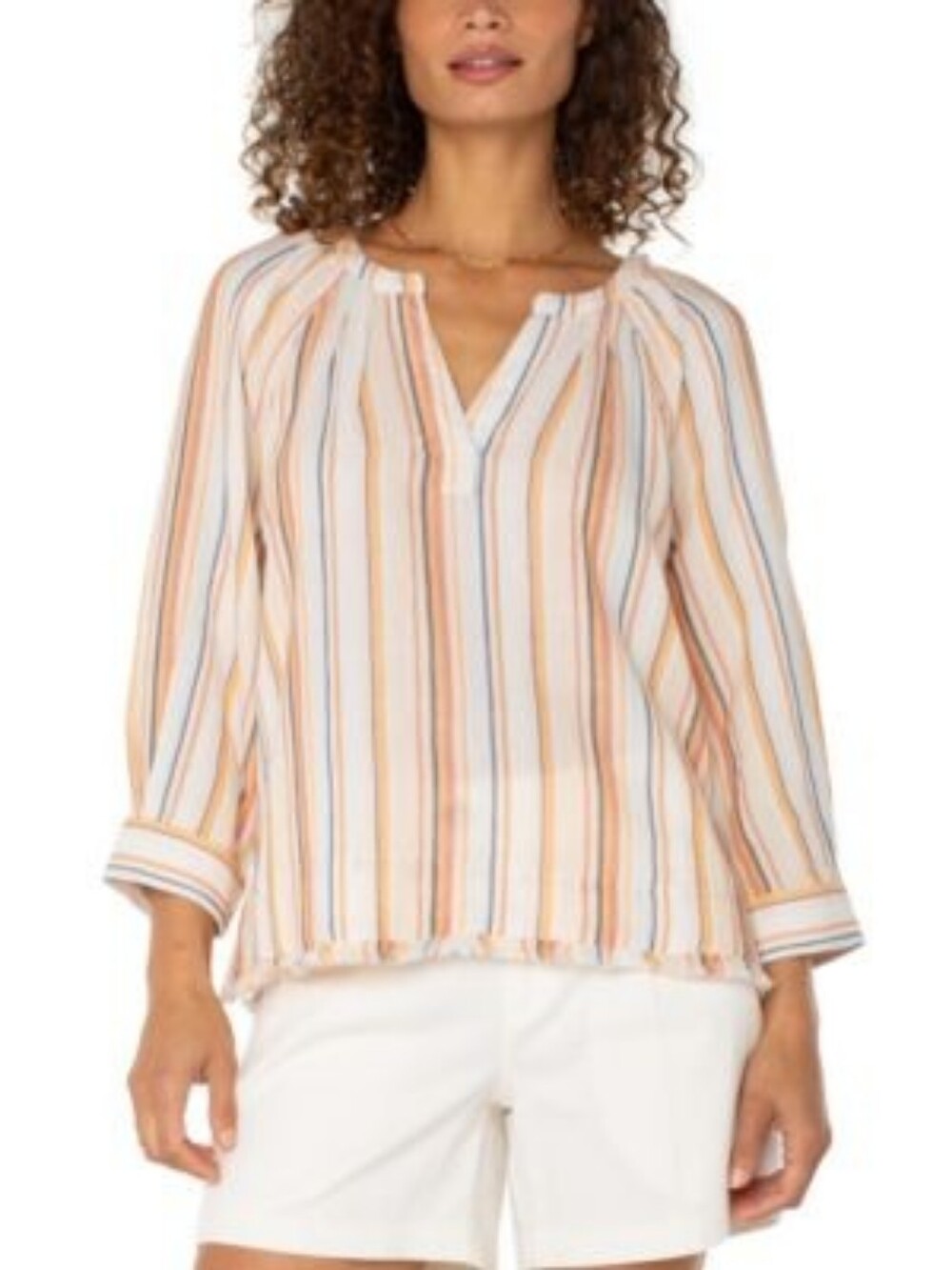 NWT Liverpool Breezy Cotton Striped Top Petite XL Firm Price